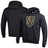 Men's Champion Black Vegas Golden Knights Primary Logo 1-Hit Pullover Hoodie