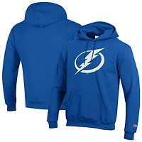 Men's Champion Blue Tampa Bay Lightning Primary Logo 1-Hit Pullover Hoodie