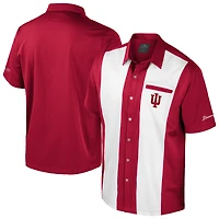 Men's Colosseum Crimson Indiana Hoosiers Strike Bowling Button-Up Shirt