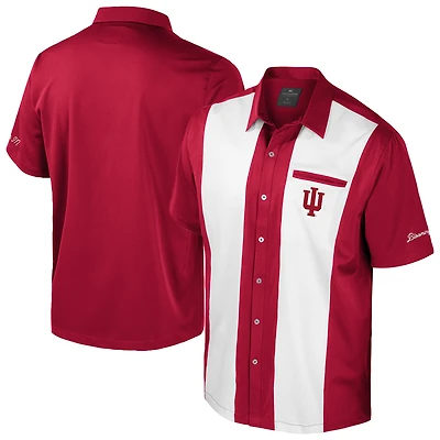 Men's Colosseum Crimson Indiana Hoosiers Strike Bowling Button-Up Shirt