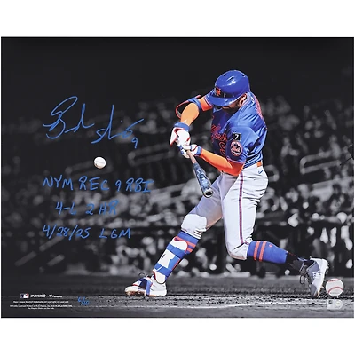 Brandon Nimmo New York Mets Autographed 16" x 20" Mets Record 9 RBI Game Photograph with Multiple Inscriptions
