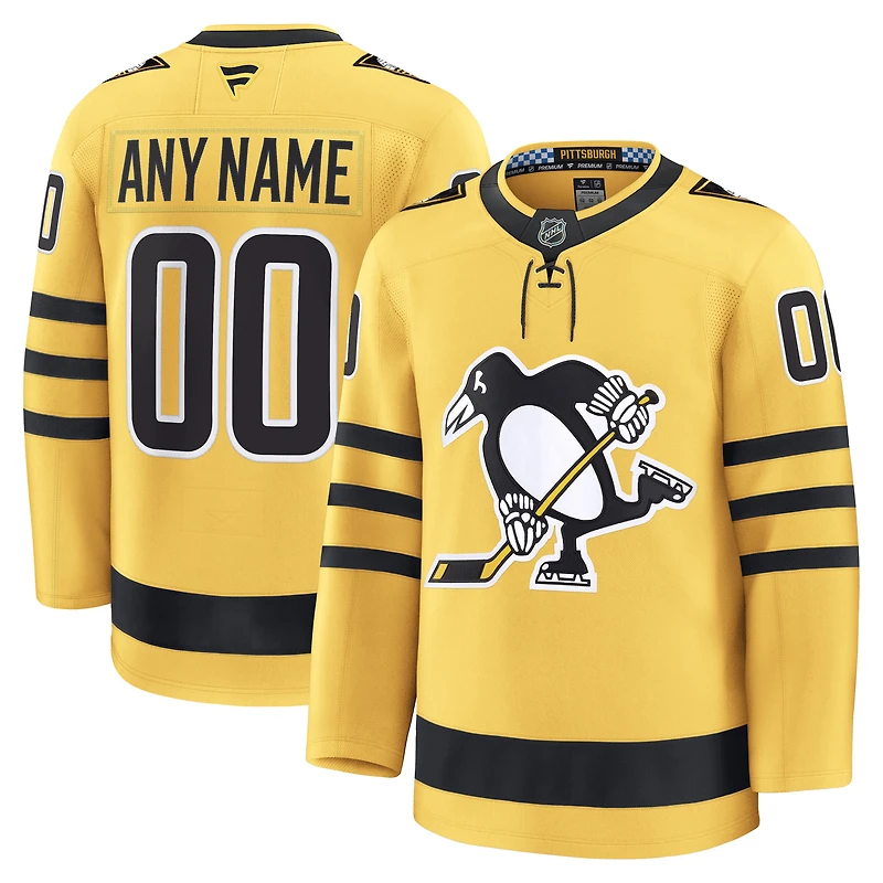 Men's Fanatics Gold Pittsburgh Penguins Alternate Premium Custom Jersey