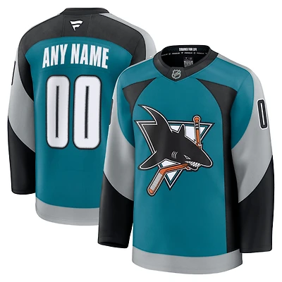 Men's Fanatics  Teal San Jose Sharks Alternate Custom Premium Jersey