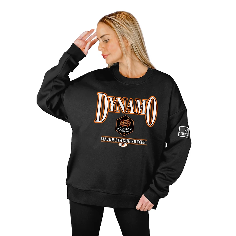 Women's Gameday Couture Black Houston Dynamo FC Oversized Players Only Black Label Premium Sweatshirt