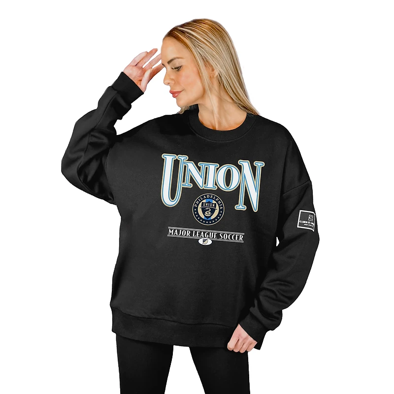 Women's Gameday Couture Black Philadelphia Union Oversized Players Only Black Label Premium Sweatshirt
