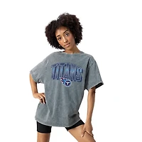 Women's Gameday Couture Gray Tennessee Titans Peak Performance Oversized Snow Wash T-Shirt