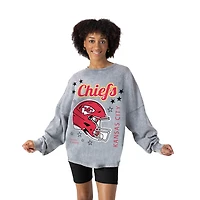 Women's Gameday Couture Gray Kansas City Chiefs Starbound Oversized Snow Wash Long Sleeve T-Shirt