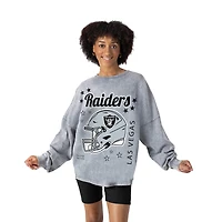Women's Gameday Couture Gray Las Vegas Raiders Starbound Oversized Snow Wash Long Sleeve T-Shirt