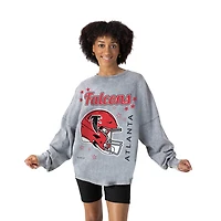 Women's Gameday Couture Gray Atlanta Falcons Starbound Oversized Snow Wash Long Sleeve T-Shirt