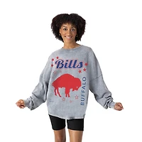 Women's Gameday Couture Gray Buffalo Bills Starbound Oversized Snow Wash Long Sleeve T-Shirt