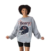 Women's Gameday Couture Gray Chicago Bears Starbound Oversized Snow Wash Long Sleeve T-Shirt