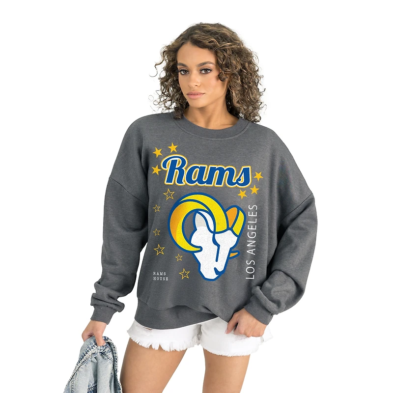 Women's Gameday Couture Gray Los Angeles Rams Ready to Rumble Premium Fleece Pullover Sweatshirt