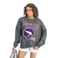 Women's Gameday Couture Gray Minnesota Vikings Ready to Rumble Premium Fleece Pullover Sweatshirt