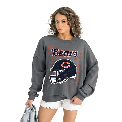 Women's Gameday Couture Gray Chicago Bears Ready to Rumble Premium Fleece Pullover Sweatshirt