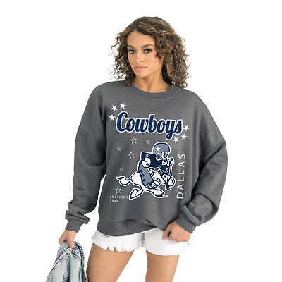 Women's Gameday Couture Gray Dallas Cowboys Ready to Rumble Premium Fleece Pullover Sweatshirt
