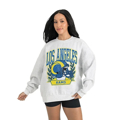 Women's Gameday Couture Gray Los Angeles Rams Heritage Premium Fleece Pullover Sweatshirt
