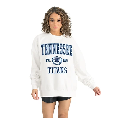 Women's Gameday Couture White Tennessee Titans Timeless Triumph Premium Fleece Pullover Sweatshirt