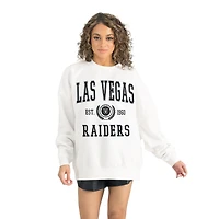 Women's Gameday Couture White Las Vegas Raiders Timeless Triumph Premium Fleece Pullover Sweatshirt