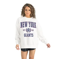 Women's Gameday Couture White New York Giants Timeless Triumph Premium Fleece Pullover Sweatshirt