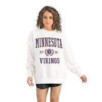 Women's Gameday Couture White Minnesota Vikings Timeless Triumph Premium Fleece Pullover Sweatshirt