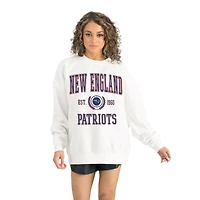 Women's Gameday Couture White New England Patriots Timeless Triumph Premium Fleece Pullover Sweatshirt