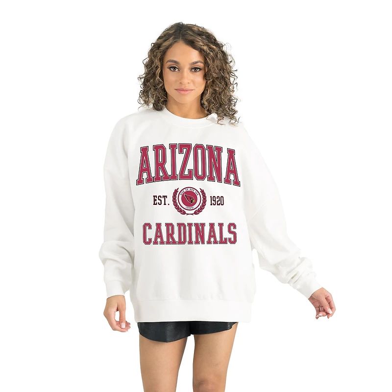 Women's Gameday Couture White Arizona Cardinals Timeless Triumph Premium Fleece Pullover Sweatshirt