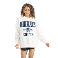 Women's Gameday Couture White Indianapolis Colts Timeless Triumph Premium Fleece Pullover Sweatshirt