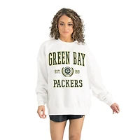 Women's Gameday Couture White Green Bay Packers Timeless Triumph Premium Fleece Pullover Sweatshirt