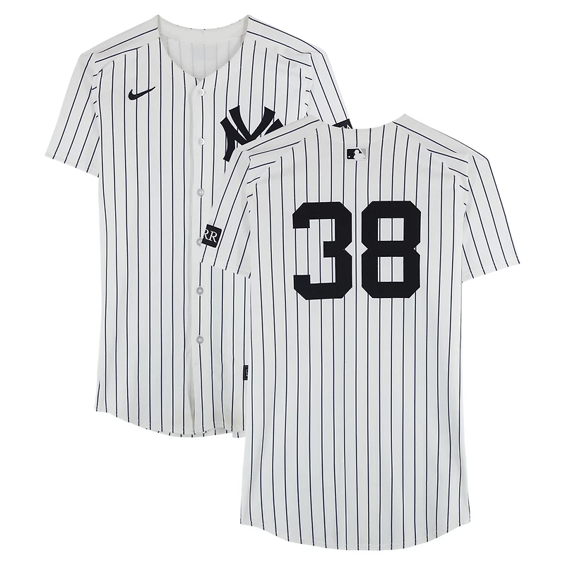 Devin Williams New York Yankees Game-Used #38 White Nike Pinstripe Jersey vs. Kansas City Royals on April 16, 2025