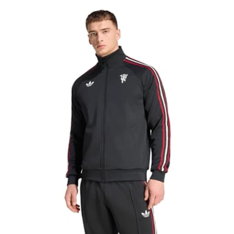 Men's adidas Originals  Black Manchester United Culturewear Full-Zip Track Jacket