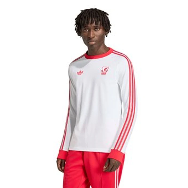 Men's adidas Originals White Liverpool Culturewear Originals Long Sleeve T-Shirt