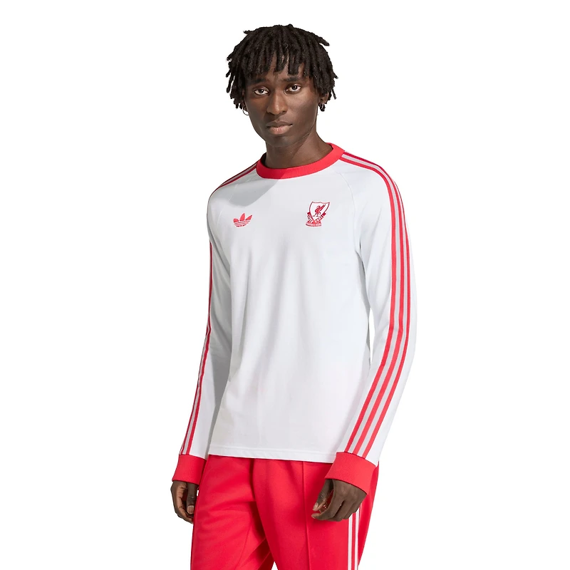 Men's adidas Originals White Liverpool Culturewear Originals Long Sleeve T-Shirt