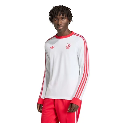 Men's adidas Originals White Liverpool Culturewear Originals Long Sleeve T-Shirt
