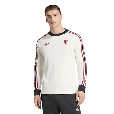 Men's adidas Originals  White Manchester United Culturewear Originals Long Sleeve T-Shirt