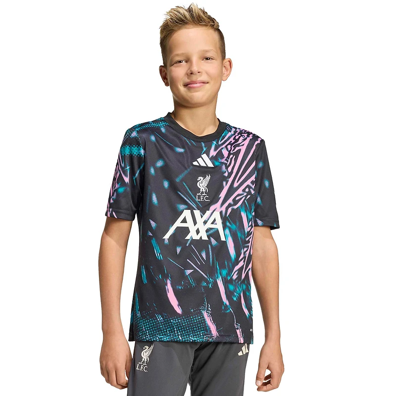 Youth adidas Black Liverpool 2025/26 Pre-Match Training Jersey