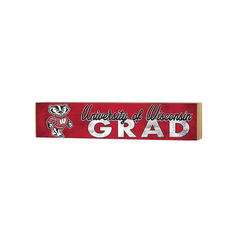 Wisconsin Badgers 3" x 13" Grad Block Sign