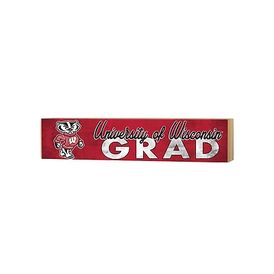 Wisconsin Badgers 3" x 13" Grad Block Sign