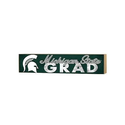 Michigan State Spartans 3" x 13" Grad Block Sign