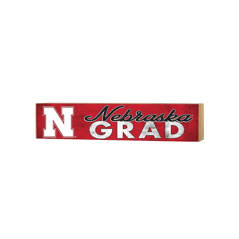 Nebraska Huskers 3" x 13" Grad Block Sign