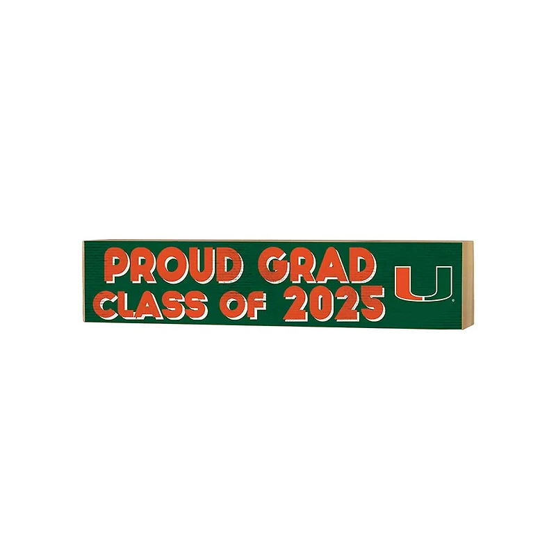Miami Hurricanes 3" x 13" Class of 2025 Block Sign