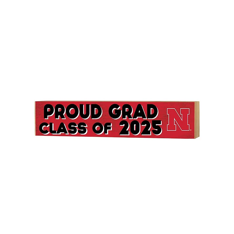 Nebraska Huskers 3" x 13" Class of 2025 Block Sign