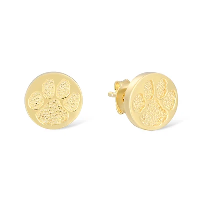 FanDrip Clemson Tigers 14K Gold-Plated Diamond Accent Stud Earring