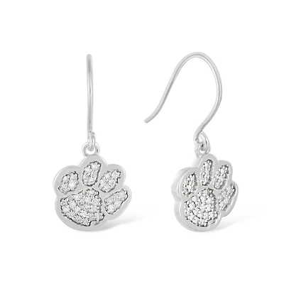 FanDrip Clemson Tigers  Diamond Paw Dangle Earrings