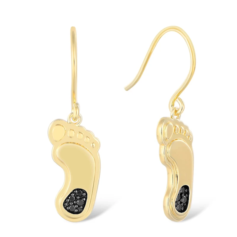 FanDrip North Carolina Tar Heels 14K Gold-Plated Diamond Heel Dangle Earrings