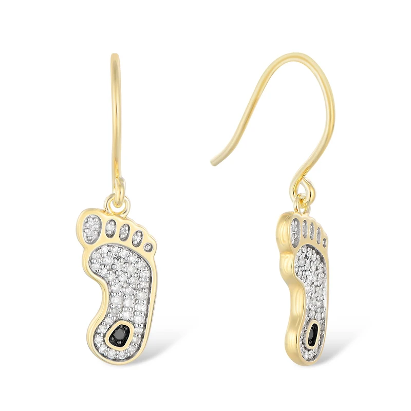 FanDrip North Carolina Tar Heels 14K Gold-Plated Diamond Dangle Earrings