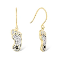 FanDrip North Carolina Tar Heels 14K Gold-Plated Diamond Dangle Earrings
