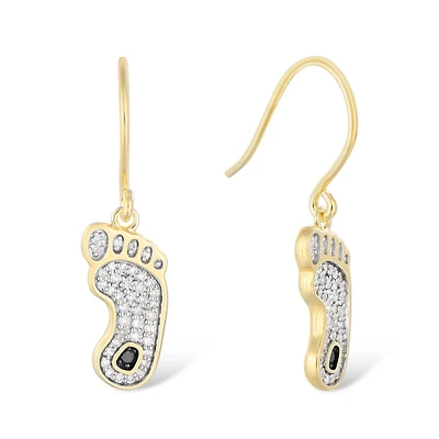 FanDrip North Carolina Tar Heels 14K Gold-Plated Diamond Dangle Earrings