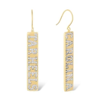 FanDrip North Carolina Tar Heels 14K Gold-Plated Diamond Dangle Earrings
