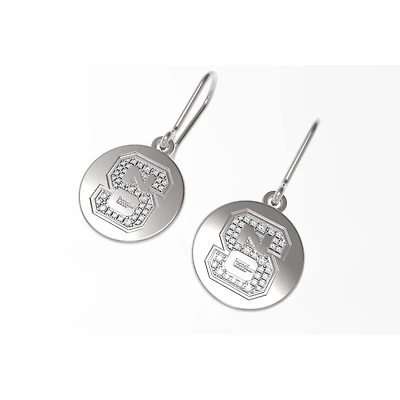 FanDrip NC State Wolfpack Round Diamond Dangle Earrings