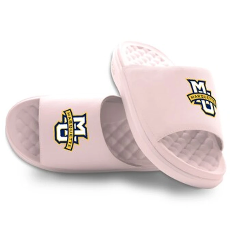 Youth ISlide Pink Marquette Golden Eagles Primary Motive Slide Sandals